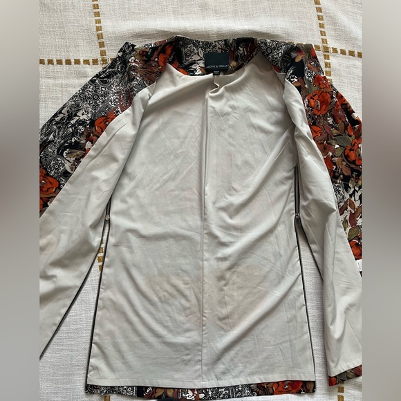 Long Floral Collarless Blazer Jacket - Picture 6 of 12